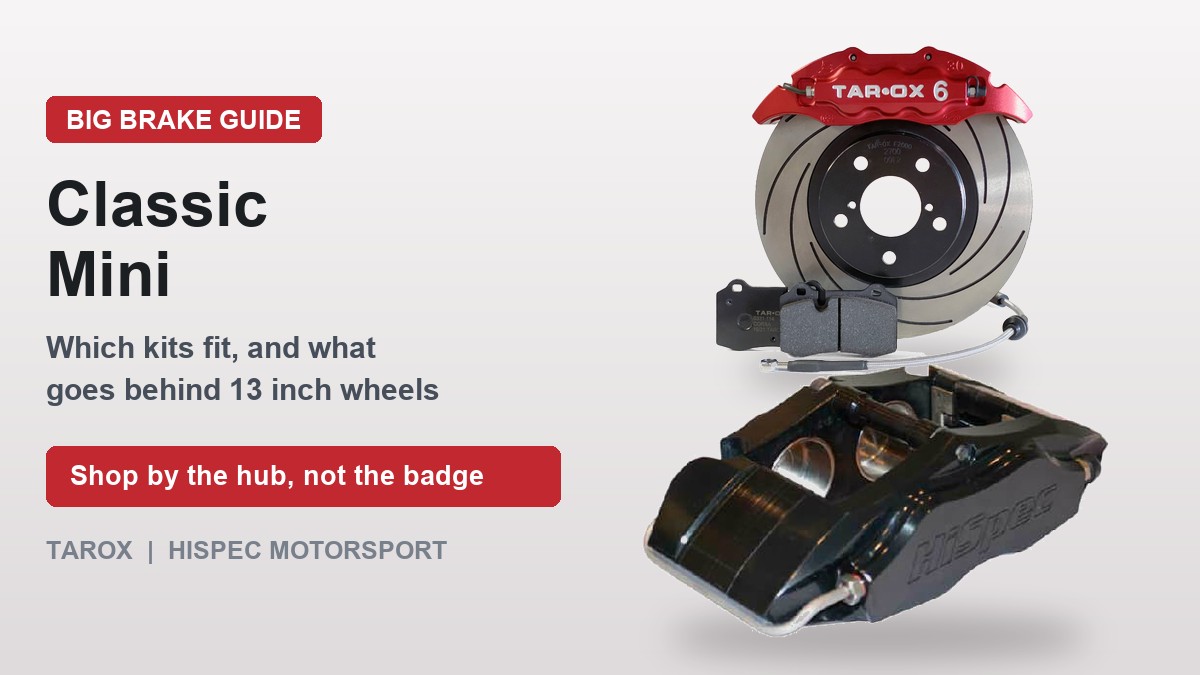 Tarox and HiSpec big brake kits for the classic Mini, brake guide featured image