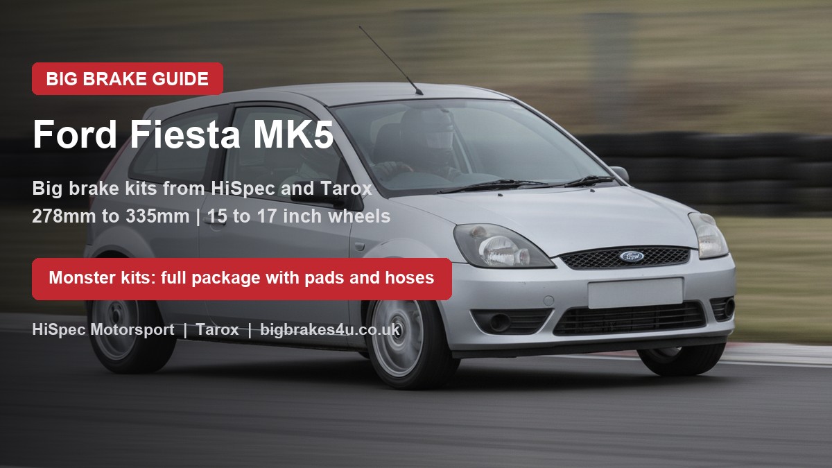 Ford Fiesta MK5 big brake upgrade kits guide, Tarox and HiSpec from 278mm to 335mm
