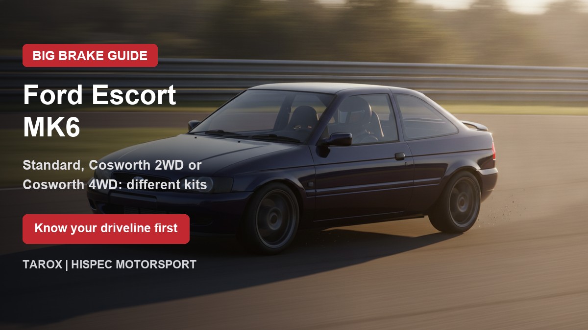 Ford Escort MK6 on track, Tarox and HiSpec big brake kit guide