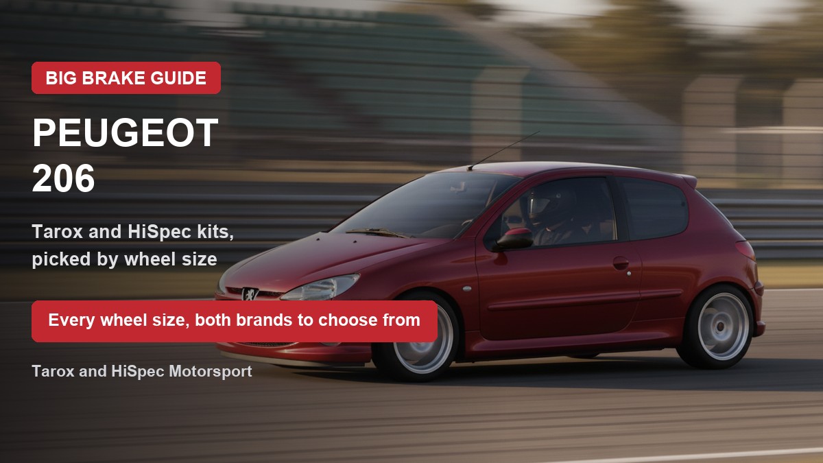 Peugeot 206 on track with the title every wheel size, both brands to choose from
