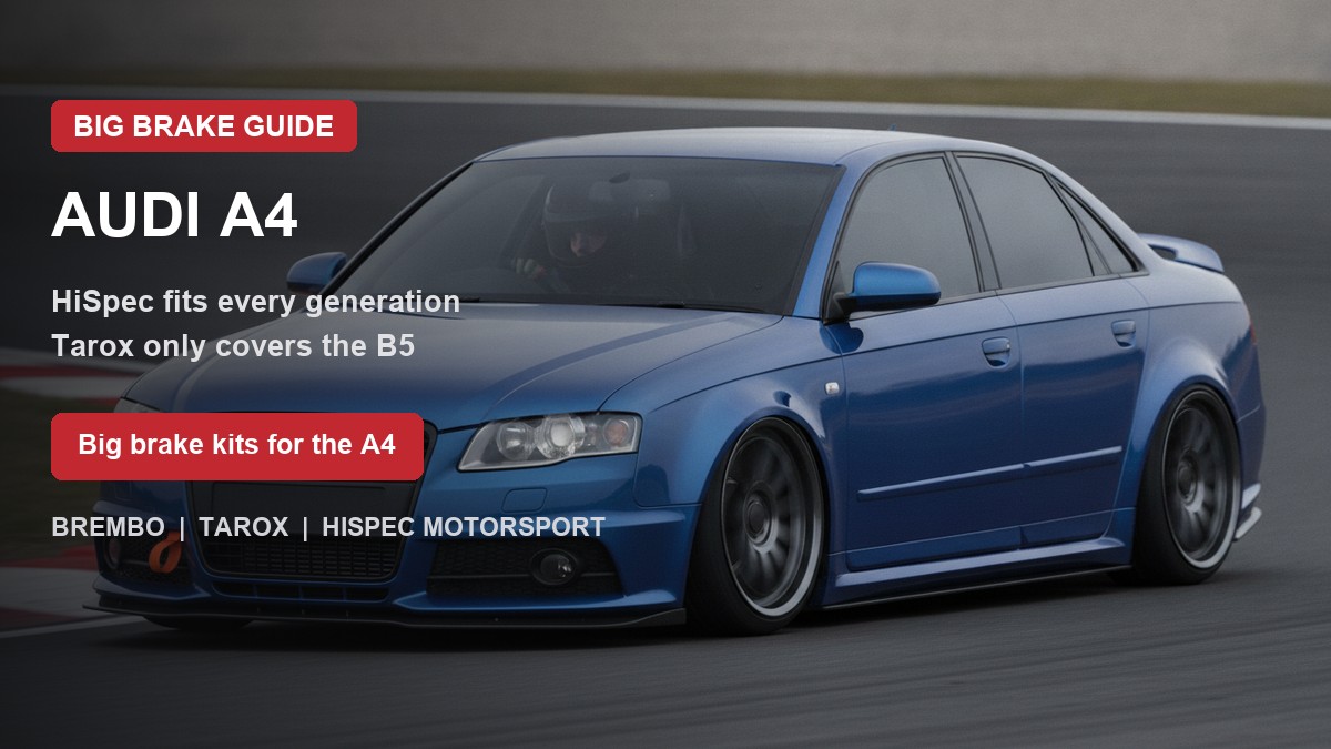 Audi A4 on track - big brake upgrade kit guide