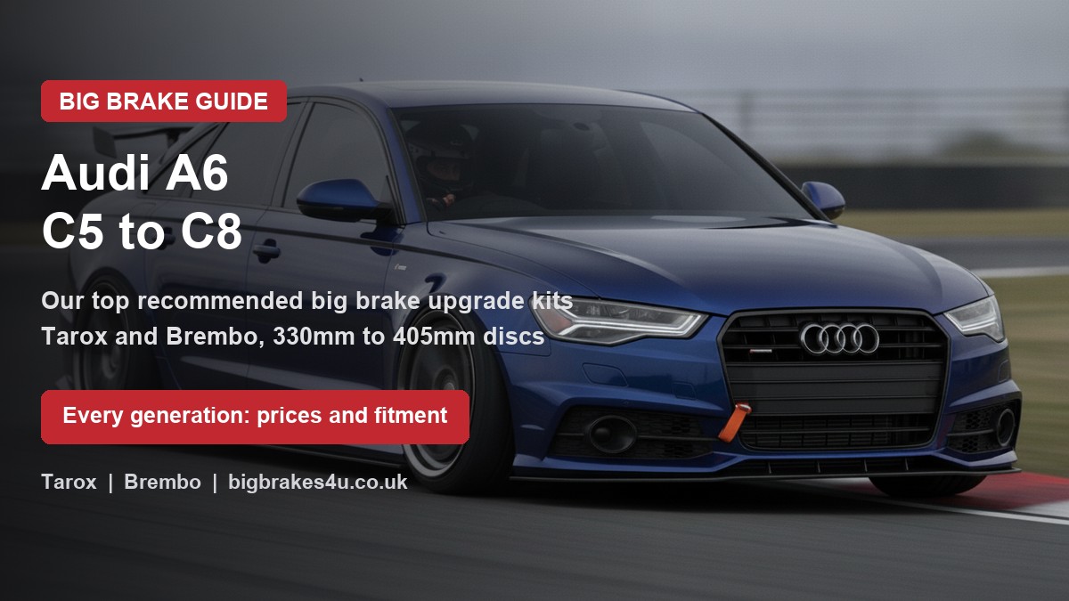 Audi A6 C5 to C8 on track, big brake upgrade kit guide cover