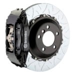 Brembo BH 4 piston caliper with 332-355-380mm 2-piece slotted type 3 disc, black finish