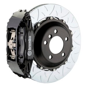 Brembo BH 4 piston caliper with 332-355-380mm 2-piece slotted type 3 disc, black finish