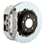 Brembo BH 4 piston caliper with 332-355-380mm 2-piece slotted type 3 disc, silver finish