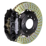 Brembo C 4 piston caliper with 320mm 2-piece drilled disc, black finish