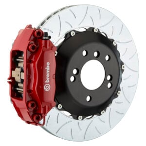 Brembo C 4 piston caliper with 345mm 2-piece slotted type 3 disc, red finish