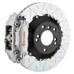 Brembo C 4 piston caliper with 345mm 2-piece slotted type 3 disc, silver finish