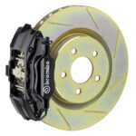 Brembo E 4 piston caliper with 330mm 1-piece slotted type 1 disc, black finish
