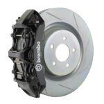 Brembo L 6 piston caliper with 355mm 1-piece slotted type 1 disc, black finish
