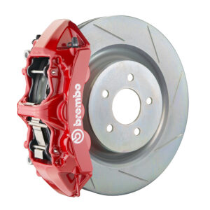 Brembo L 6 piston caliper with 355mm 1-piece slotted type 1 disc, red finish