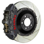 Brembo L 6 piston caliper with 411mm 2-piece slotted type 1 disc, GT-S nickel finish