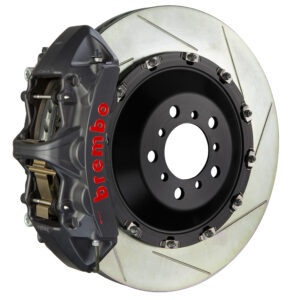 Brembo L 6 piston caliper with 411mm 2-piece slotted type 1 disc, GT-S nickel finish