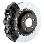 Brembo M 6 piston caliper with 355-380mm 2-piece slotted type 3 disc, black finish