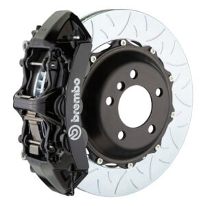 Brembo M 6 piston caliper with 355-380mm 2-piece slotted type 3 disc, black finish