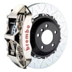 Brembo M 6 piston caliper with 355-380mm 2-piece slotted type 3 disc, GT-R nickel finish
