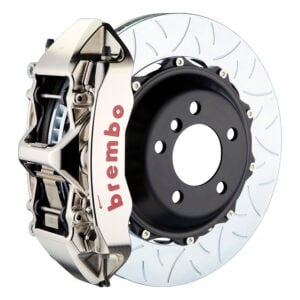 Brembo M 6 piston caliper with 355-380mm 2-piece slotted type 3 disc, GT-R nickel finish
