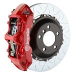 Brembo M 6 piston caliper with 355-380mm 2-piece slotted type 3 disc, red finish