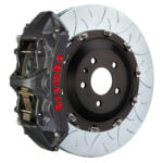 Brembo N 6 piston caliper with 350-380mm 2-piece slotted type 3 disc, GT-S nickel finish