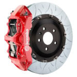 Brembo N 6 piston caliper with 350-380mm 2-piece slotted type 3 disc, red finish
