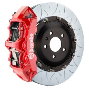 Brembo N 6 piston caliper with 350-380mm 2-piece slotted type 3 disc, red finish
