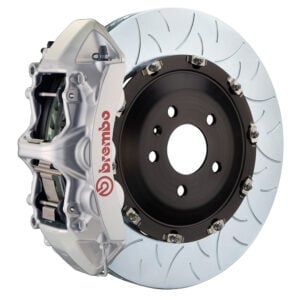 Brembo N 6 piston caliper with 350-380mm 2-piece slotted type 3 disc, silver finish