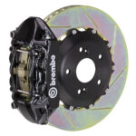 Brembo P 4 piston caliper with 328mm 2-piece slotted type 1 disc, black finish