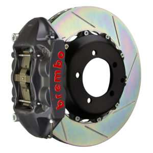 Brembo P 4 piston caliper with 328mm 2-piece slotted type 1 disc, GT-S nickel finish
