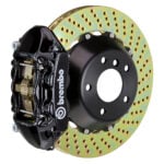 Brembo P 4 piston caliper with 345-365-380mm 2-piece drilled disc, black finish
