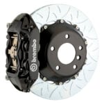 Brembo P 4 piston caliper with 345-365-380mm 2-piece slotted type 3 disc, black finish