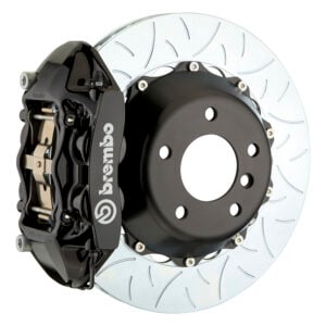 Brembo P 4 piston caliper with 345-365-380mm 2-piece slotted type 3 disc, black finish