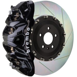Brembo Q 8 piston caliper with 412mm 2-piece slotted type 1 disc, black finish