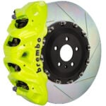 Brembo Q 8 piston caliper with 412mm 2-piece slotted type 1 disc, fluo-yellow finish