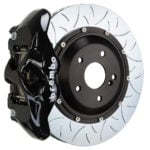 Brembo S 4 piston caliper with 345-380mm 2-piece slotted type 3 disc, black finish