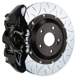 Brembo S 4 piston caliper with 345-380mm 2-piece slotted type 3 disc, black finish