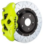 Brembo S 4 piston caliper with 345-380mm 2-piece slotted type 3 disc, fluo-yellow finish