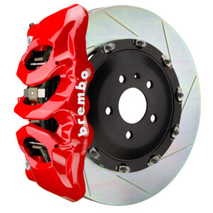 Brembo T 6 piston caliper with 365-380mm 2-piece slotted type 1 disc, red finish