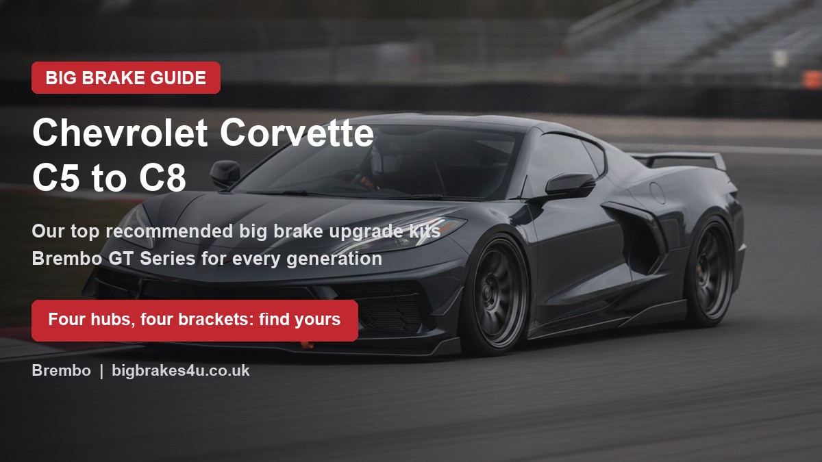 Chevrolet Corvette C5 to C8 on track, big brake upgrade kit guide cover