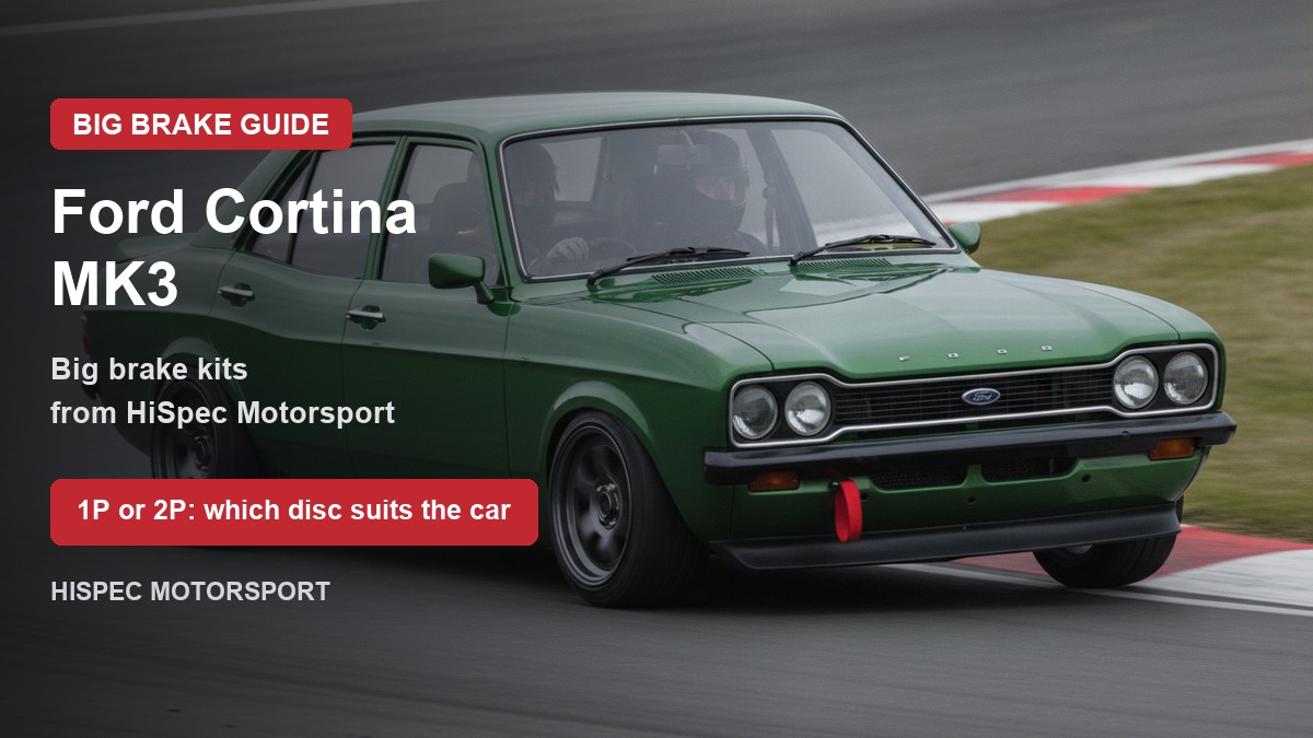 Ford Cortina MK3 on track - big brake upgrade kit guide