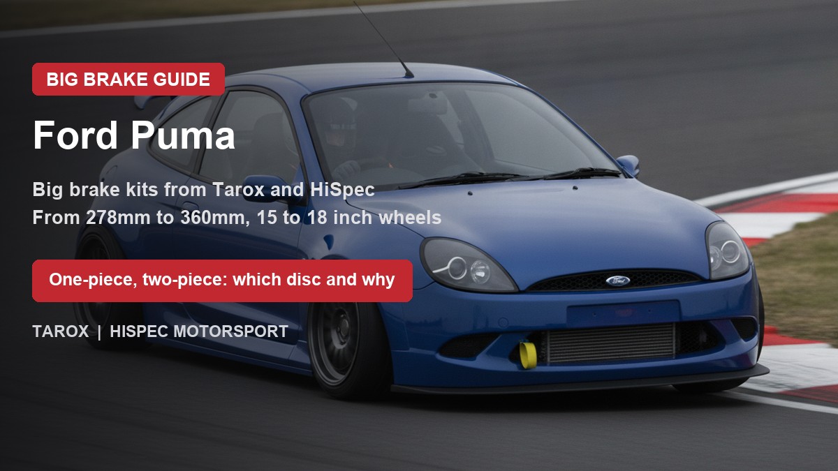 Ford Puma on track - big brake upgrade kit guide
