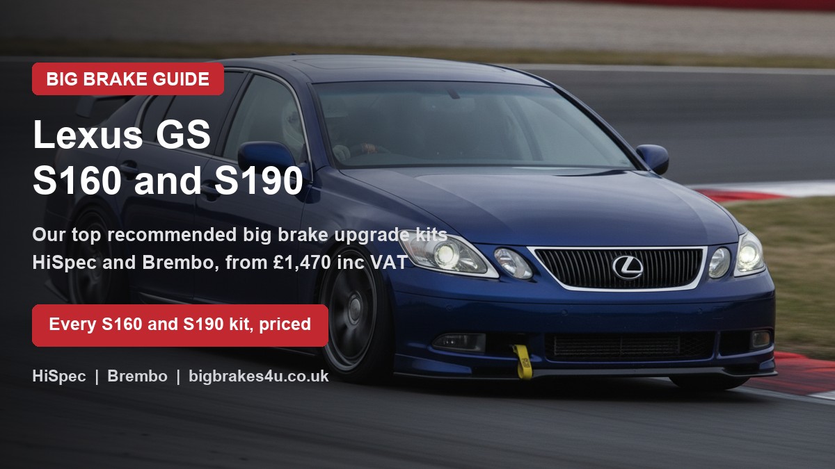 Lexus GS S160 and S190 on track, big brake upgrade kit guide cover
