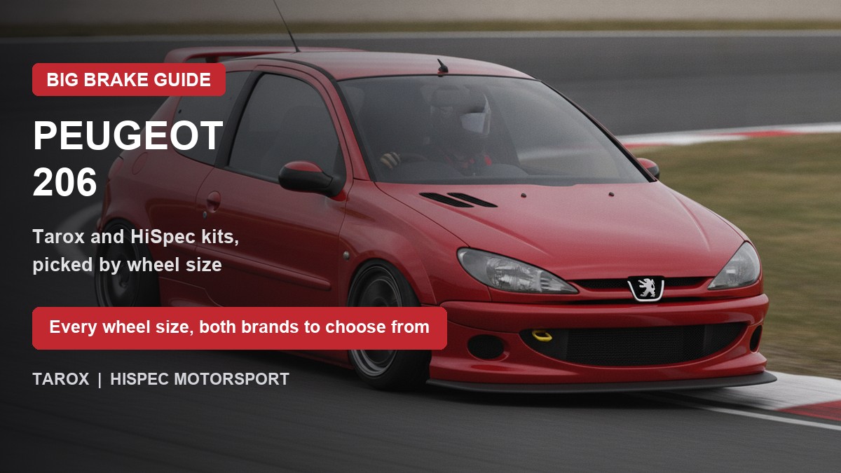Peugeot 206 on track - big brake upgrade kit guide