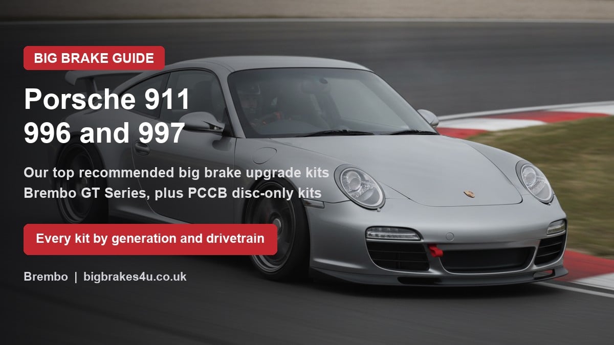 Porsche 911 996 and 997 on track, big brake upgrade kit guide cover