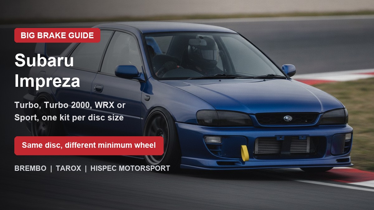 Subaru Impreza on track - big brake upgrade kit guide